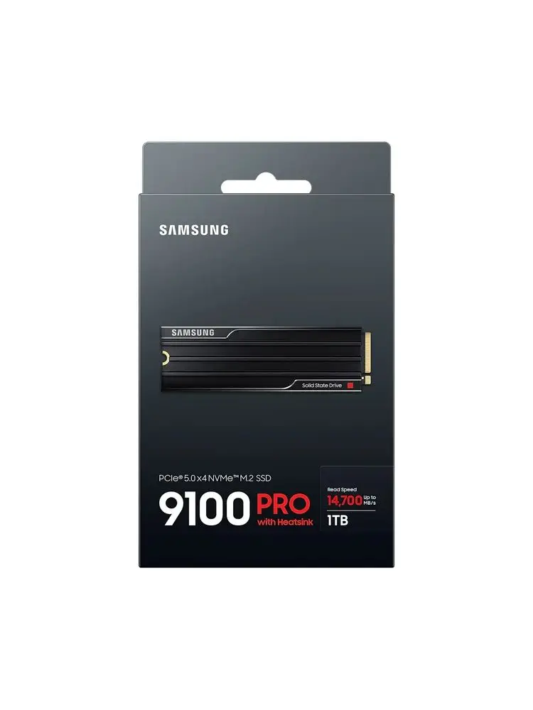 SAMSUNG SSD 9100 PRO mit Kühlkörper 1TB 2TB 4TB PCIe 5.0x4 M.2 2280 Lesegeschwindigkeit bis zu 14.800MB/s für PC, Mobiles und Gaming-Konsolen