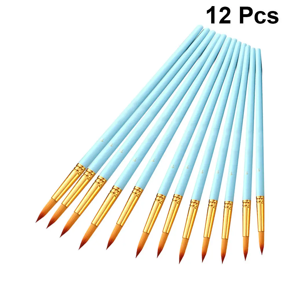 12Pcs Watercolor Brush Set Versatile Fine Tip Painting Tools for Artists Students Kids DIY Craft Projects Long-Lasting Design