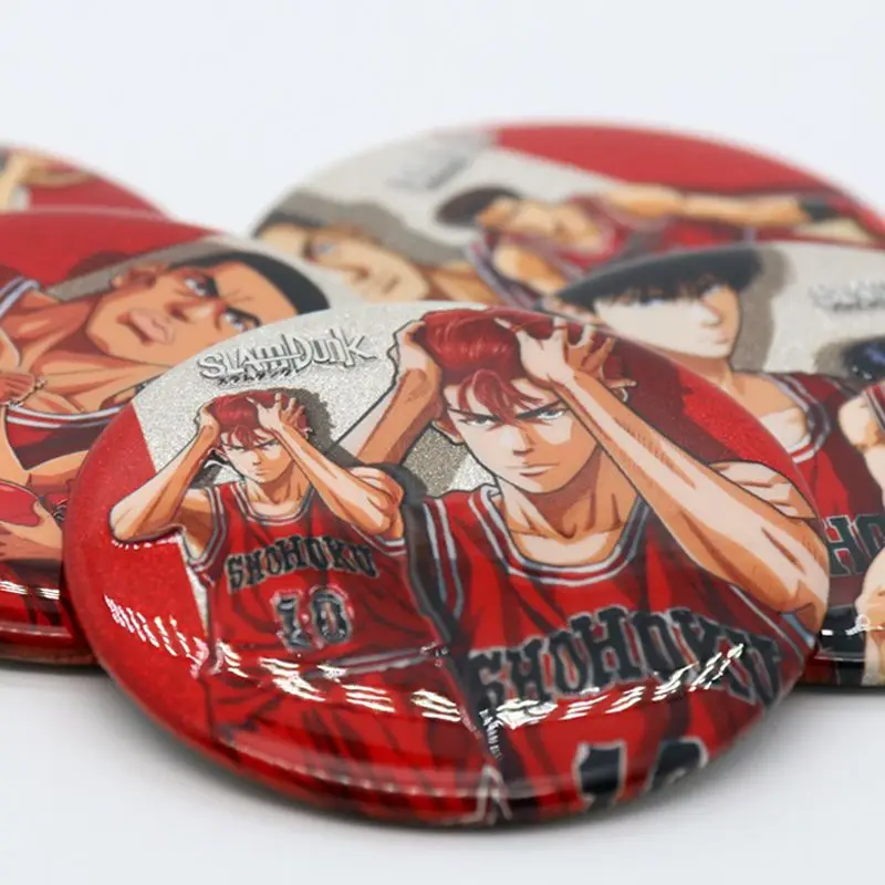 Slam Dunk Sakuragi Hanamichi Haruko Akagi Rukawa Kaede Gantungan Kunci Anime Kreatif dan Personal, Dekorasi Badge
