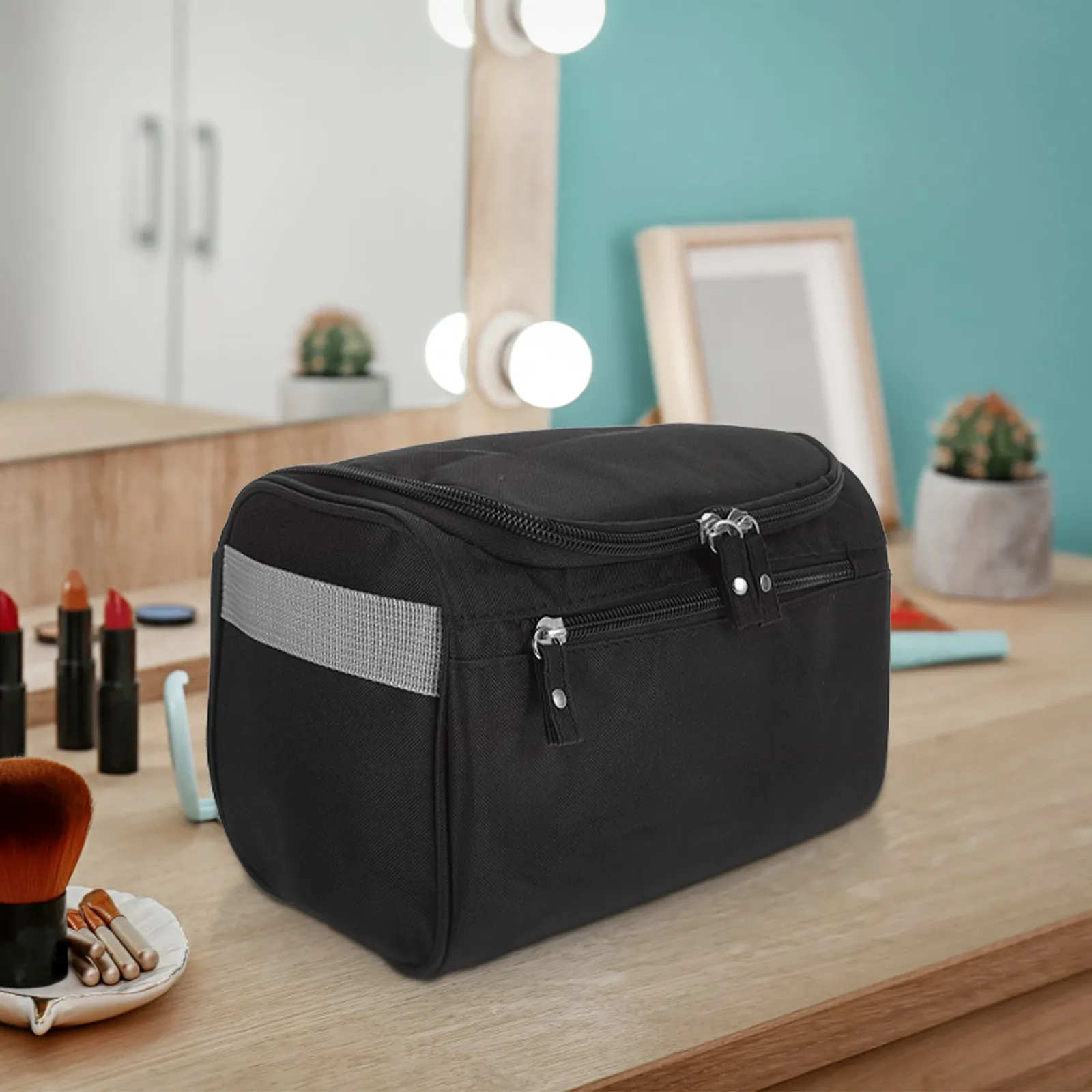 Waterproof Hanging Toiletry Bag for Men Large Capacity Travel with Multilayer Compartments Lightweight Portable Bathroom