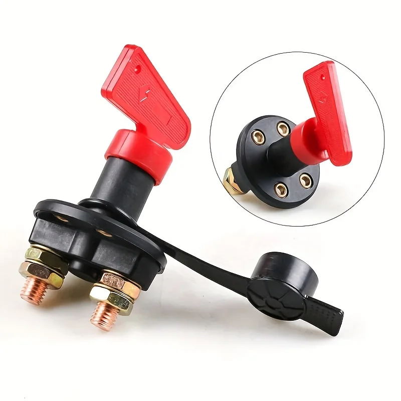 300A High-Current Copper Disconnect Isolator - Car Battery Switch with Easy Installation 12V-24V Removable Key for Enhance