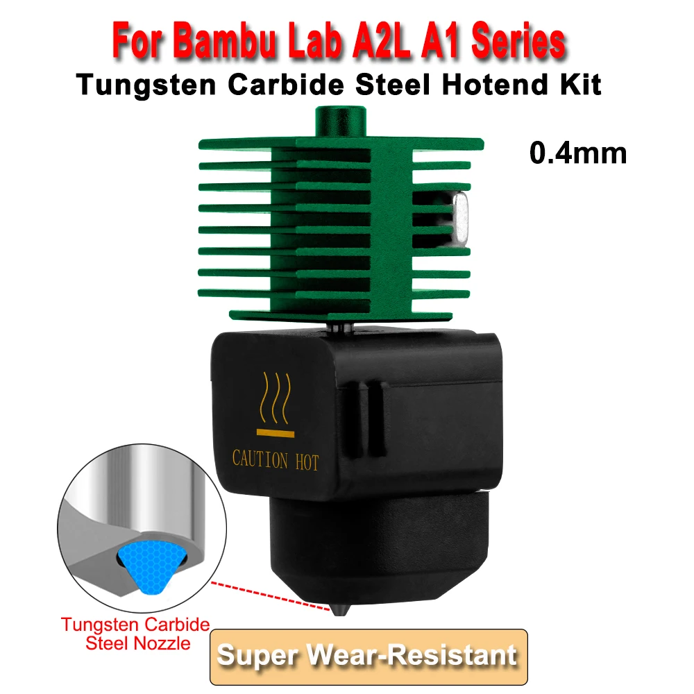 Für Bambu Lab A2L A1 Mini Hotend-Kit, verbesserte einteilige Wolframkarbidstahl-Düse, Hot-End für Bambulab A1 3D-Druckerteile – Detail 11