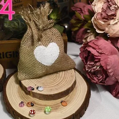 Candy Bag Burlap Jute Gift Bag Wedding Party Favor Gunny Bags