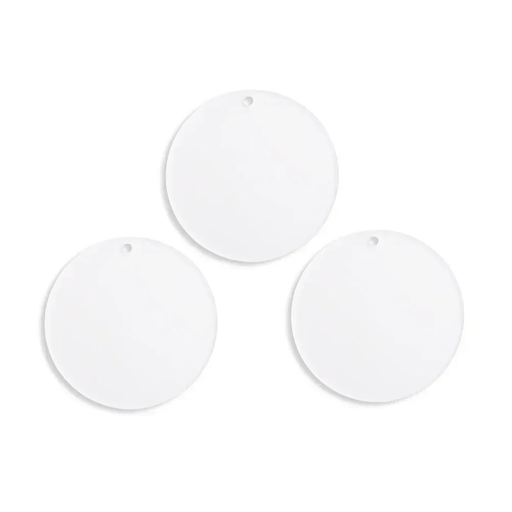 10pcs 5-10CM Christmas Acrylic Round Plate Blank Acrylic Decorative Pendant Tag Christmas Tree DIY Disc Craft Clear Bauble Decor