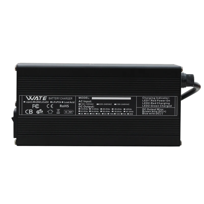 Cargador inteligente de batería de iones de litio para Robot, carcasa de aluminio con ventilador, 29,4 V, 15a, 7S, 24V