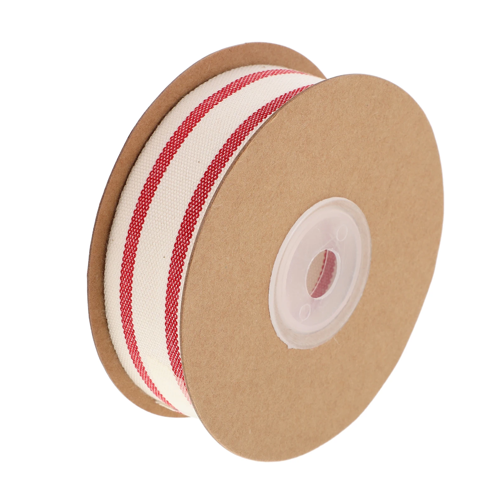 

Double-Sided Red Cotton Grosgrain Ribbon Stitched Striped Roll for Valentine's Day Wedding Gift Wrapping DIY Crafts
