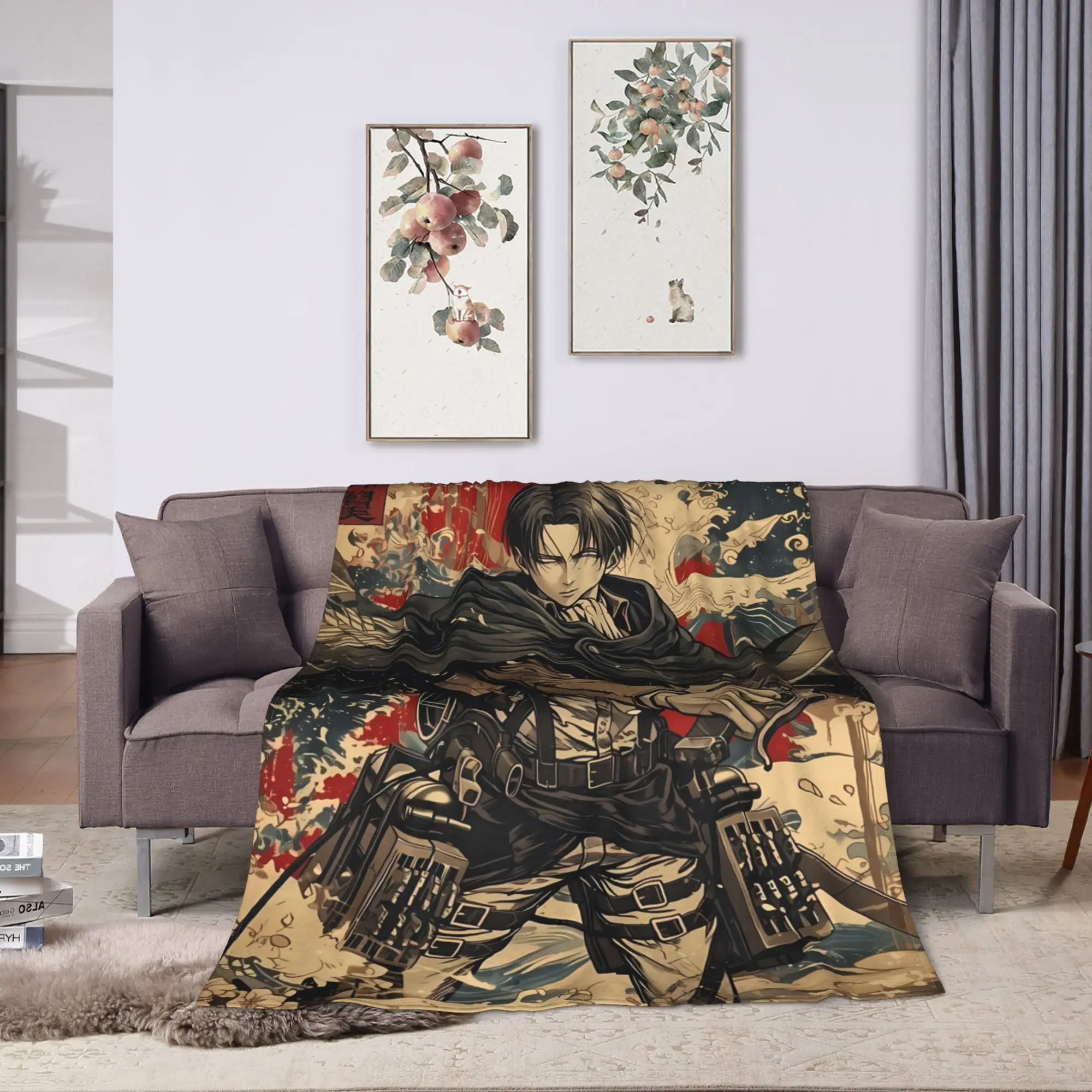 Warm Soft Blanket Camping Anime Attack on Titan Throw Blanket  Flannel Bedspread For Couch Bed Novelty Sofa Bed Cover