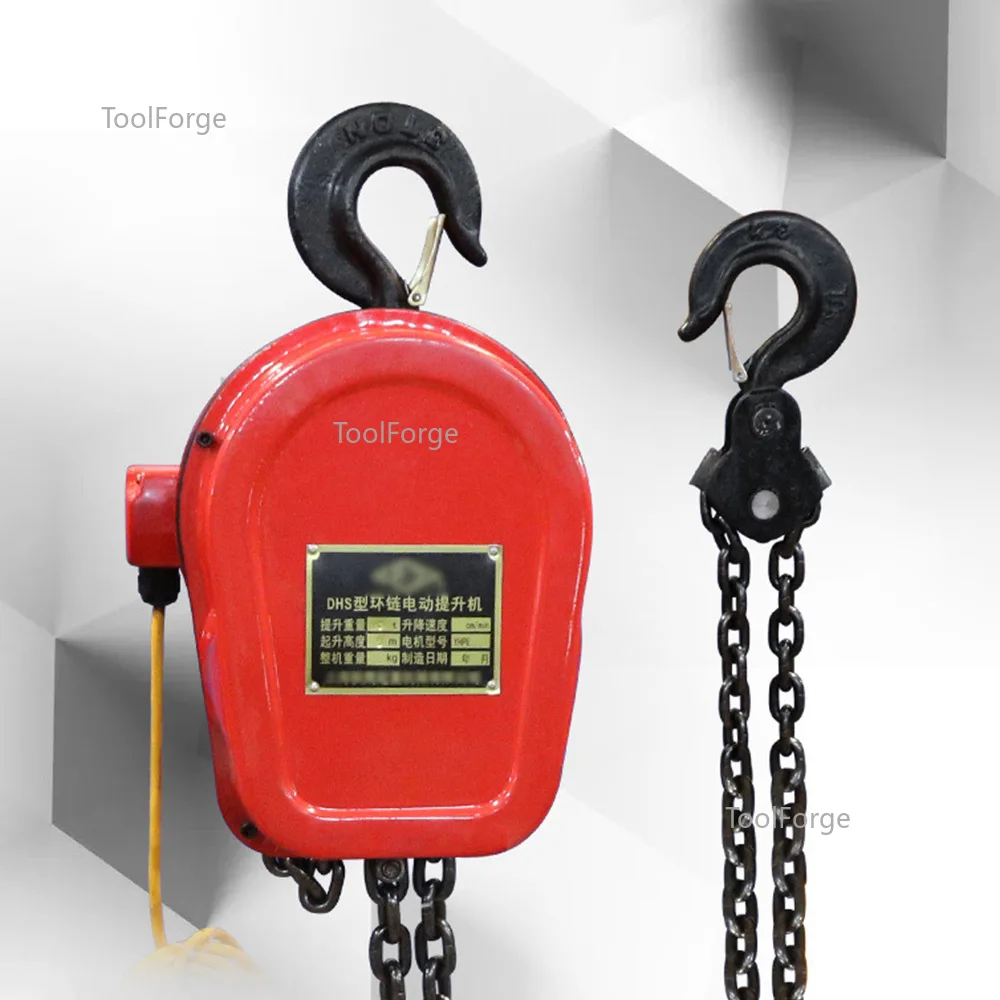 1000KG Electric traction guide chain hoist crane Suspension chain hoist winch 380V 1T 3 Meter Guide chain