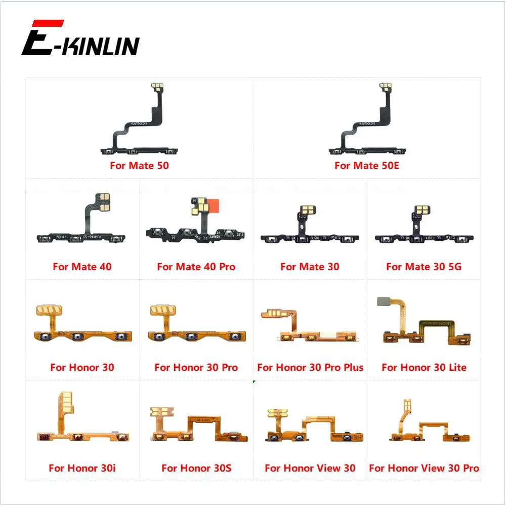 Mute Switch Power Key Ribbon For HuaWei Honor 30S 30i View Mate 30 Lite 40 50 Pro Plus 50E OFF Volume Button Control Flex Cable