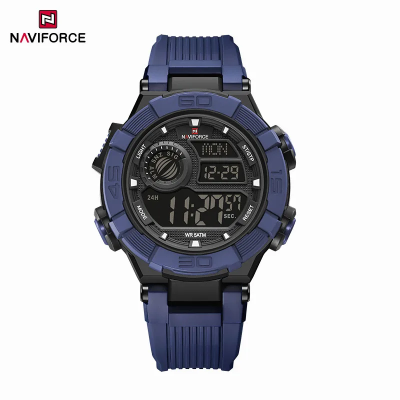NAVIFORCE Watches for Man LCD Digital Date Week Display Lightweight 24 Hour 50M Waterproof Male Teenager Sport Wristwatch NF7131