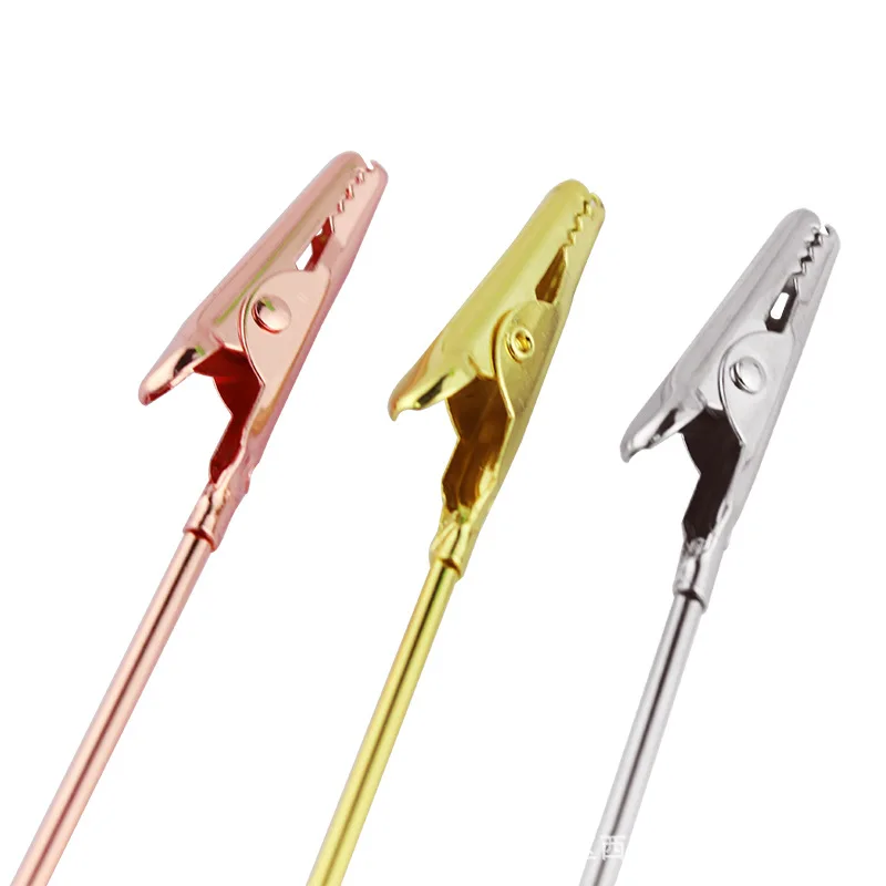 Metal Ferro Nota Jacaré Clipe, Message Folder, Picture Holder, Table Display Stand, Storage Organizer, Paper Card, Picture, Desktop