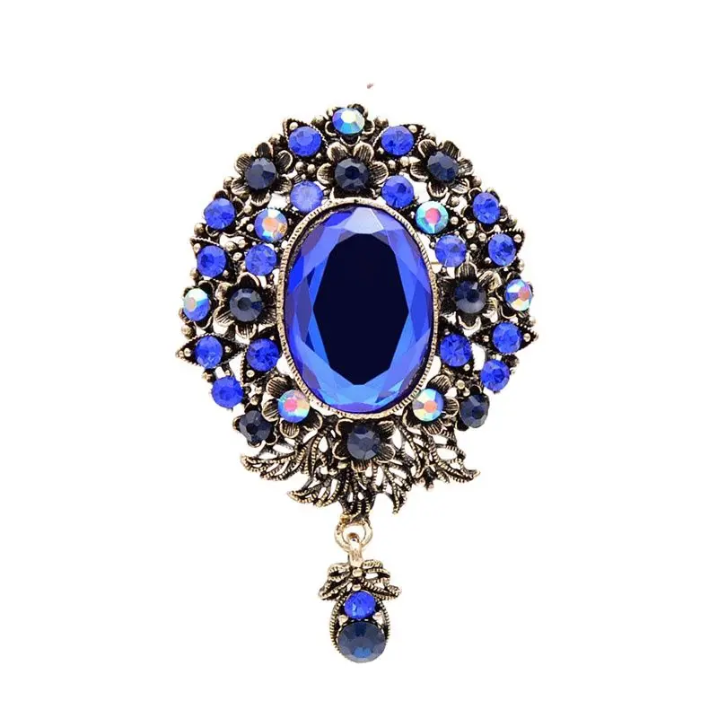 CINDY XIANG Round Crystal Flower Brooches For Women Elegant Wedding Fashion Pins Vintage Retro Style Coat Accessories