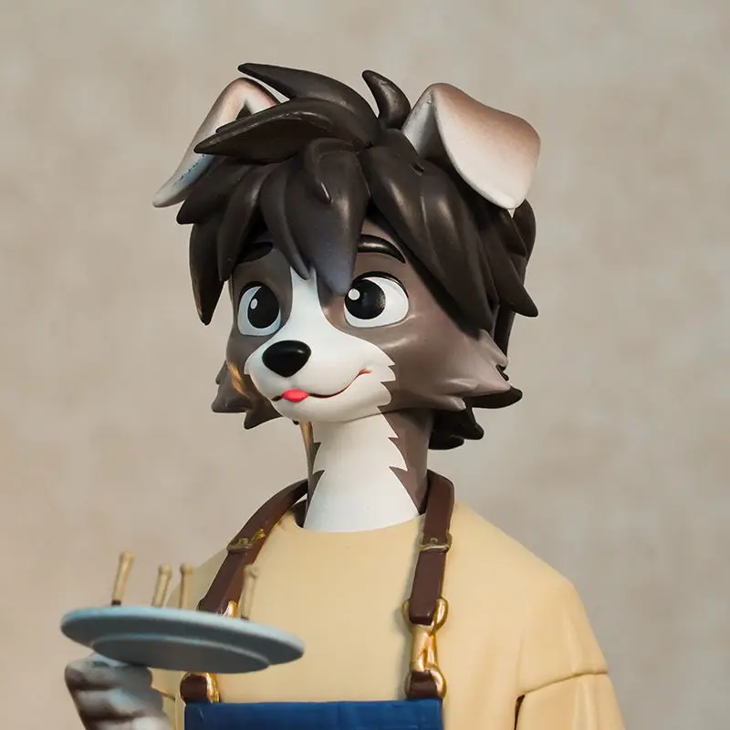 Tasse de thé officielle mignonne chiot chien, ornement en Pvc fait à la main, figurine de guérison mignonne, modèle poupée, jouet, cadeau d'ornement de bureau