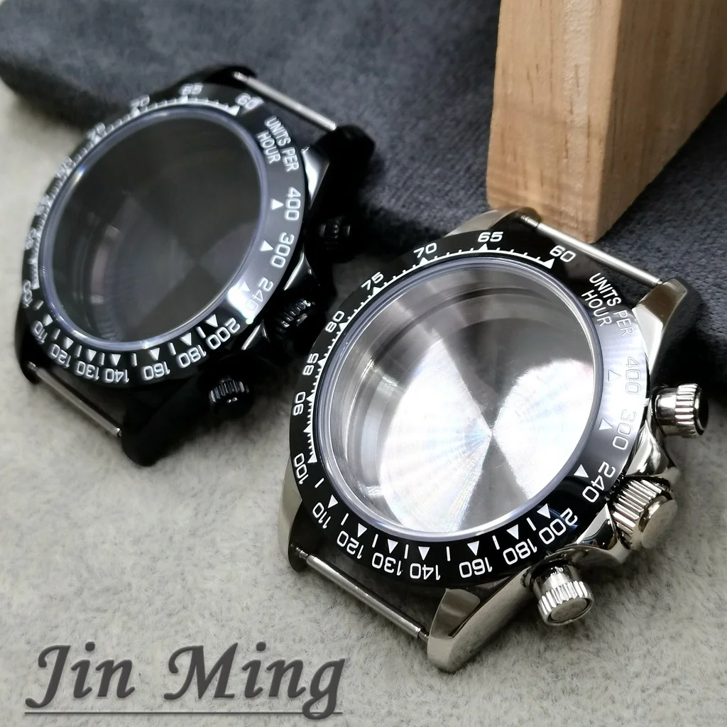 40mm High-Quality Ceramic Bezel Quartz Chronograph Watch Case Sapphire Crystal Water-Resistant Compatible with Daytona VK63 VK64