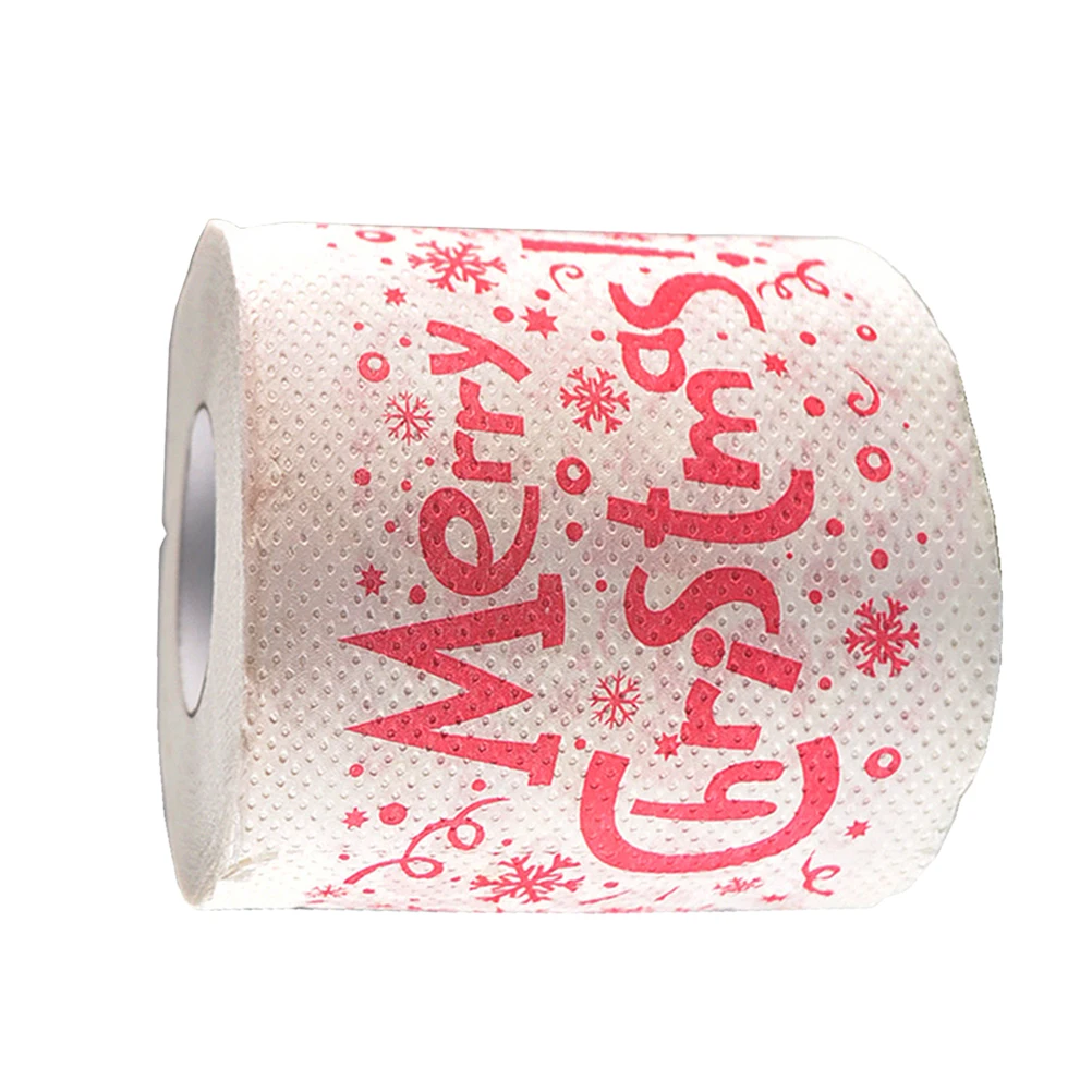 สุขสันต์วันคริสต์มาสกระดาษชำระม้วนพิมพ์ไม่ซีดจางปลอดภัยถูกสุขลักษณะนุ่มสบายใช้กระดาษทิชชูโต๊ะห้องน้ำบ้าน