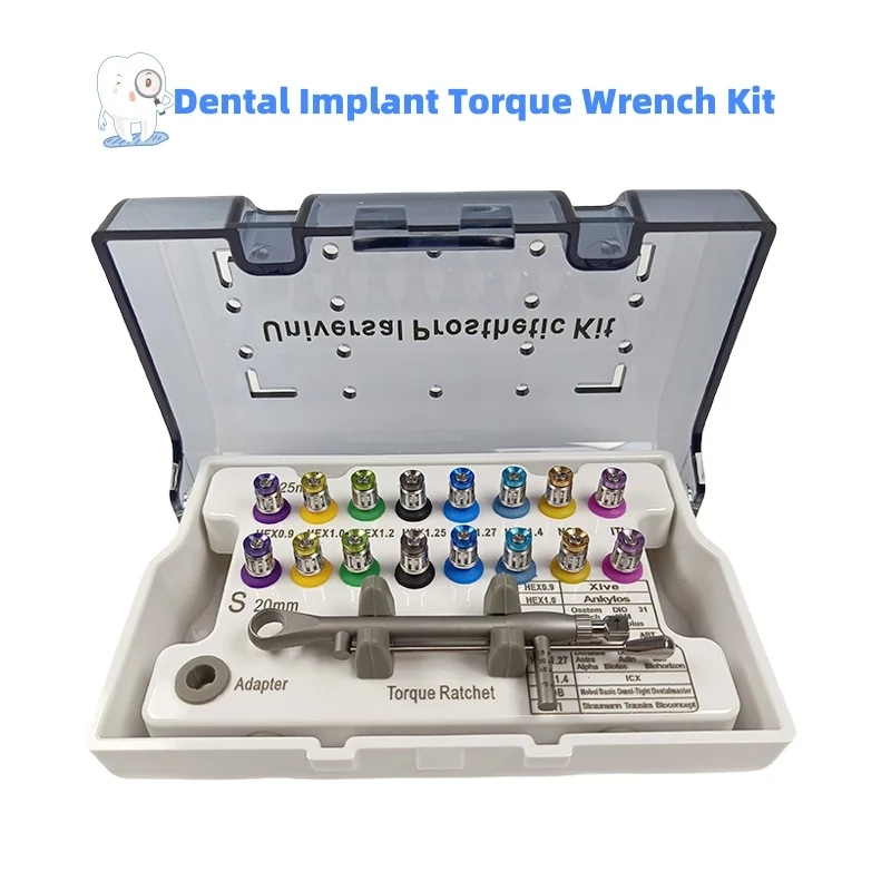 

Universal Dental Implant Torque Wrench Kit and Drivers for Straumann Ankylos Anthogyr Osstem Dentium Cortex Icx Nobel 3I System