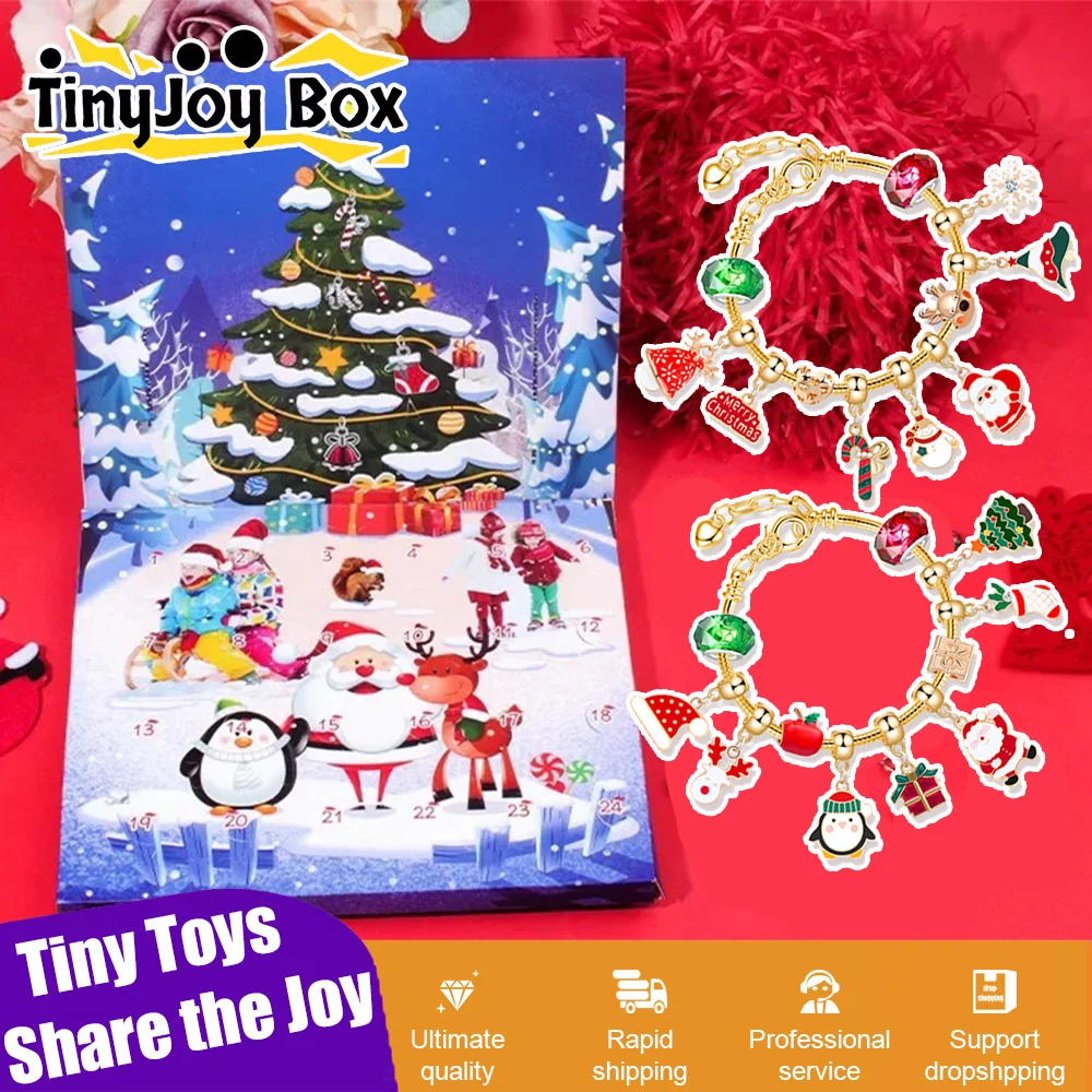 

Christmas Advent Calender Gift Box 2025 Creative DIY Snowman Santa Claus Bracelet Countdown Calendar Box for Girls New Year Gift