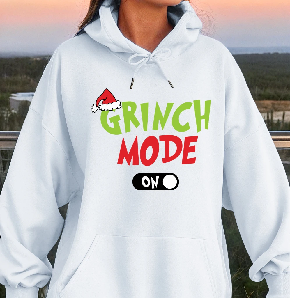 Green Haired Monsters Hoodie Women Grinch Mode Letter Hoodies Warm Fleece Fur-Liner Woman Hoody Casual Clothing