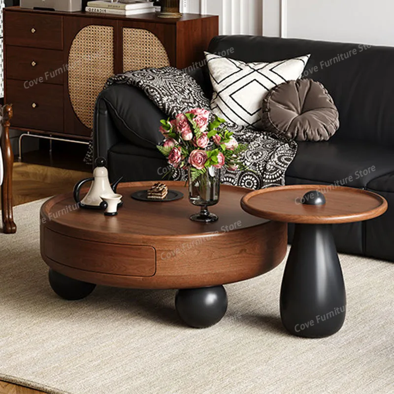 

Minimalist Decoration Coffee Table Wood Living Room Simple Moving Side Table Unique Standing Mesa Auxiliar Postmodern Furniture