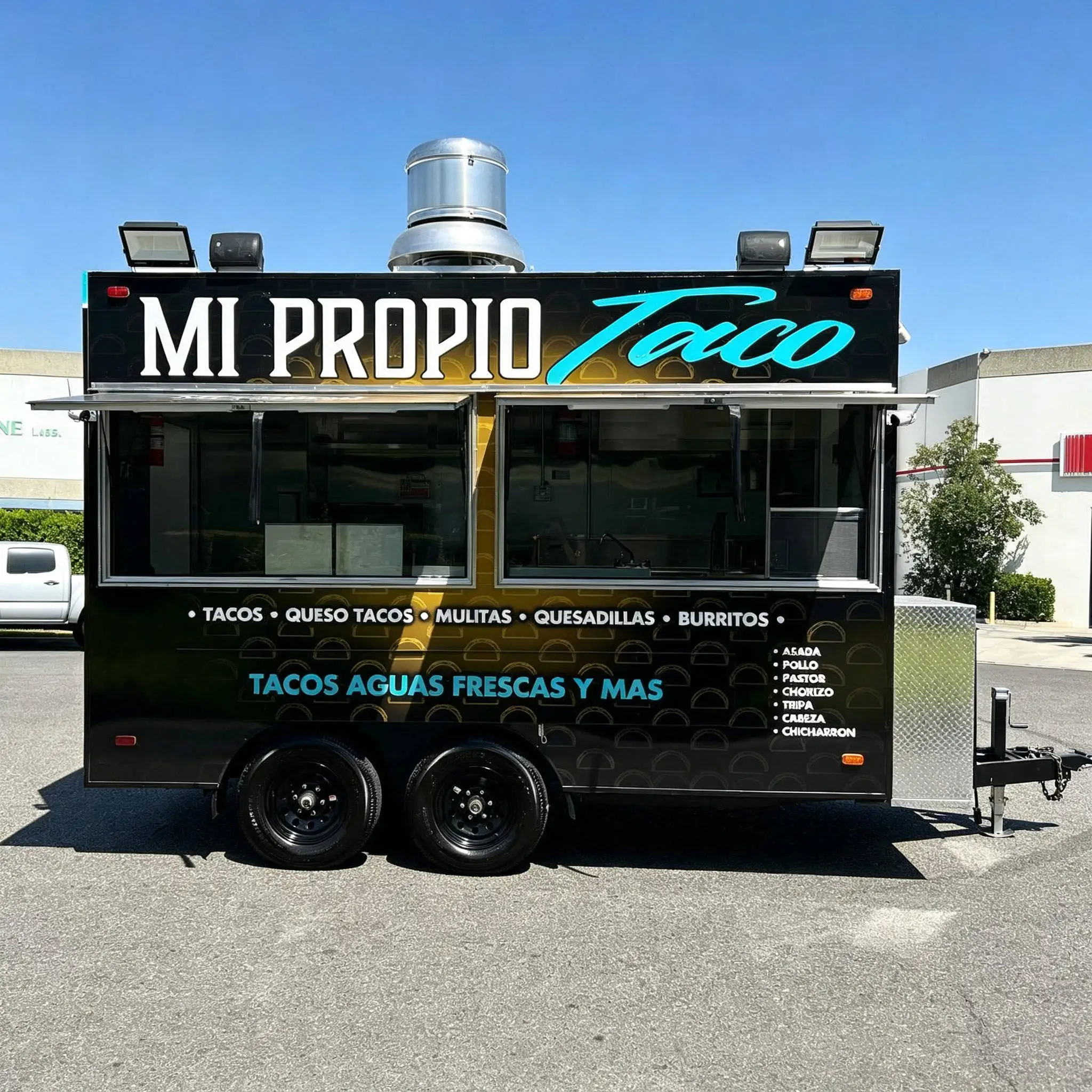 Wrap Mobile Food Trailer, Food Truck with Full Kitchen for Taco, Burrito,Mulita, Nacho, Quesadilla& Fresh Aguas Frescas Business