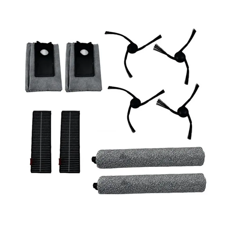 

Essential Top For Uwant U300/U300 Max Vacuum Cleaner Replacement Set- 10PCS Roller Mop Cloth Side Brush Hepa Filter Dust Bag