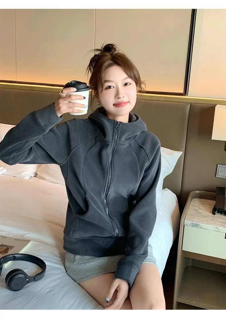 

Флисовая толстовка со шляпой, женская толстовка с принтом, весенняя эстетичная молодежная одежда, японская блокированная эластичная талия, чистые забавные многослойные Ins