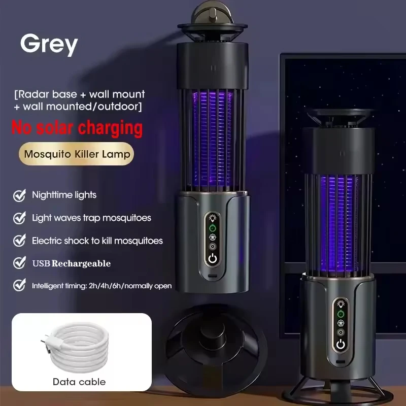 2-in-1 Draagbare Outdoor Elektrische Muggenlamp USB Opladen Timing Outdoor Insect Killer Repellent Camping Lantaarn voor Thuis Patio
