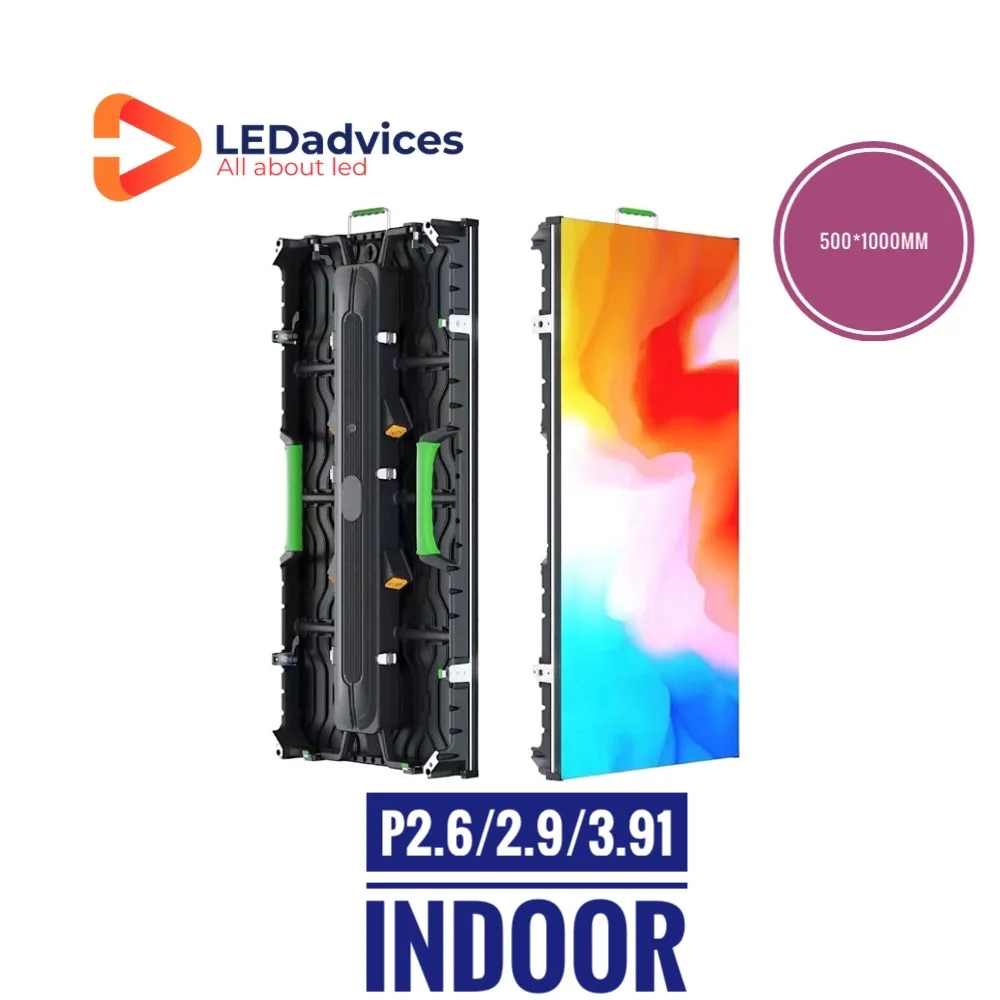 شاشة LED للفيديو الجدار العرض الرقمي 500Hz تأجير التثبيت الثابت ليدفودريسيس إعادة سلسلة P2.6 P2.9 P3.91 داخلي 1000*3840 مللي متر شاشة LED