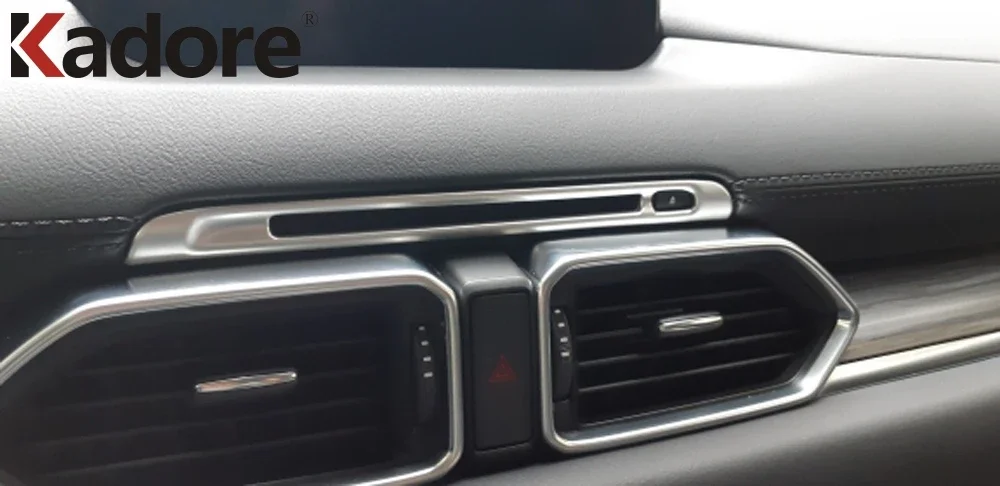 لمازدا CX-5 CX5 2017-2021 2022 2023 2024 KF ألياف الكربون CD التحكم زخارف اللوحات غطاء الكسوة اكسسوارات السيارات الداخلية #2