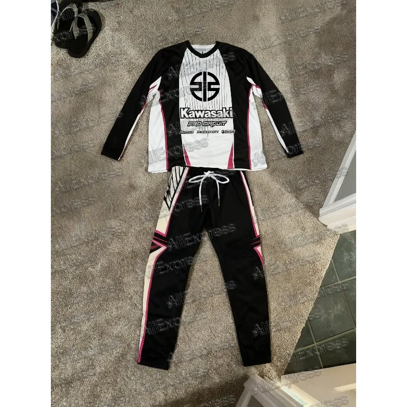 

Kawasaki #259 STEWART Replica Jerse yMotorcycle Motocross Jersey Long Sleeves and Pants Breathable Set MX ATV Dirt Bike Suit