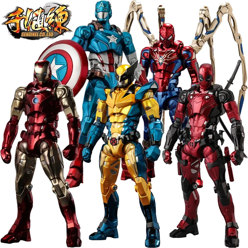 

In Stock Genuine Original 1000Toys FIGHTING ARMOR Deadpool Wolverine Iron Man Captain America Iron Spider Action Anime Figures