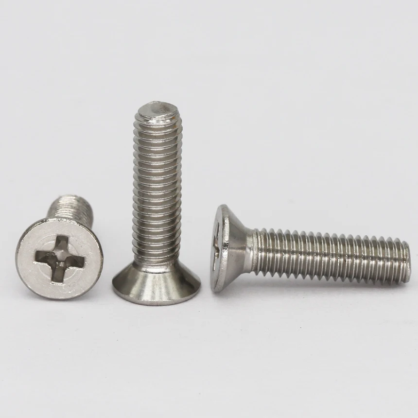 M2 M2.5 M3 M4 M5 M6 M8*4 5 8 10 12 20 30-60 GB819 DIN965 316 Stainless Steel Phillips Cross Flat Countersunk CSK Head Screw Bolt