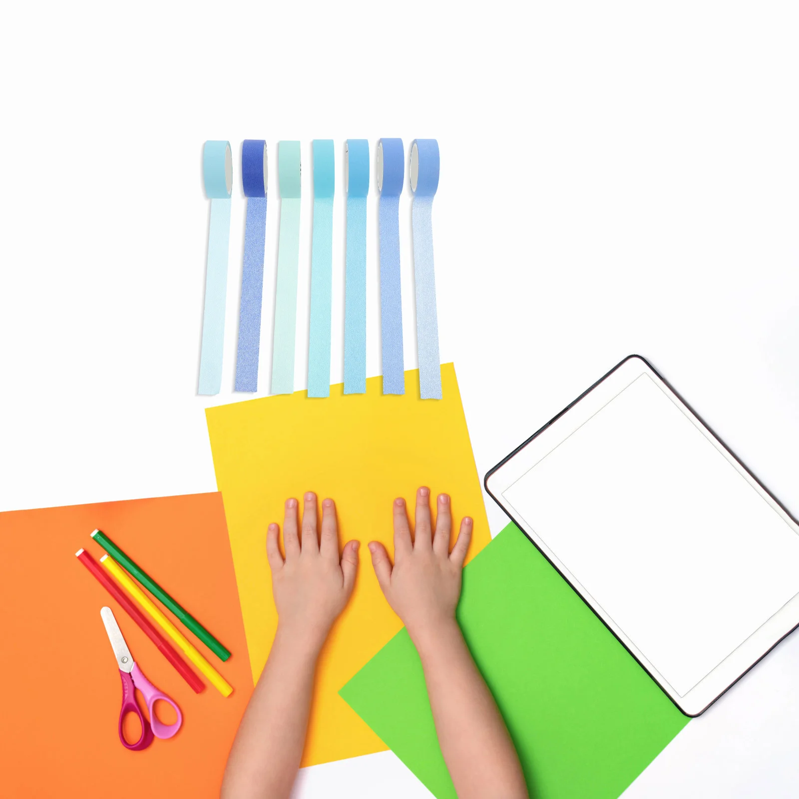 7 Rolls Solid Color Washi Tape Set Writable Decorative Tape for Journaling Scrapbooking Planner DIY Craft Supplies