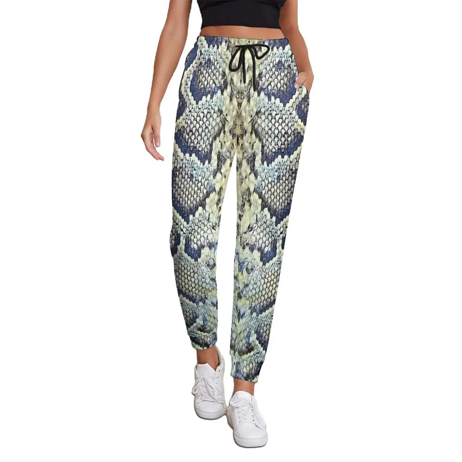 Python Snake Skin Print Pants Spring  Casual Joggers Ladies Y2K Custom Trousers Big Size