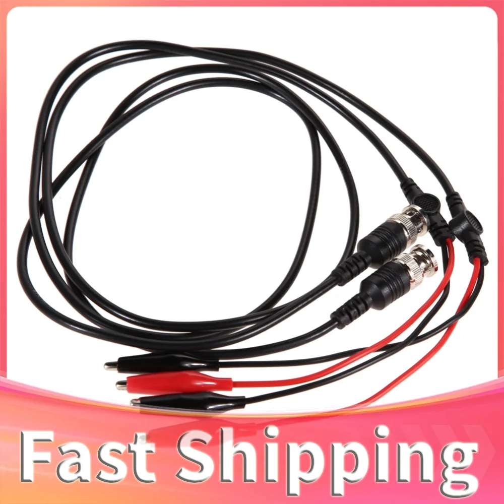 2 Pcs 98cm BNC Q9 To Double Alligator Clip Cables Connector Test Cable Probe Leads BNC Test Leads Kit Oscilloscope Test