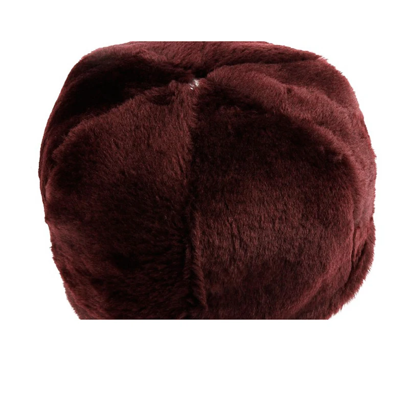 Winter Genuine Leather Hat Fur Integration Sheepskin Bomber Cap For Elderly  Velvet Thermal Watermelon Bonnet Landlord Hat