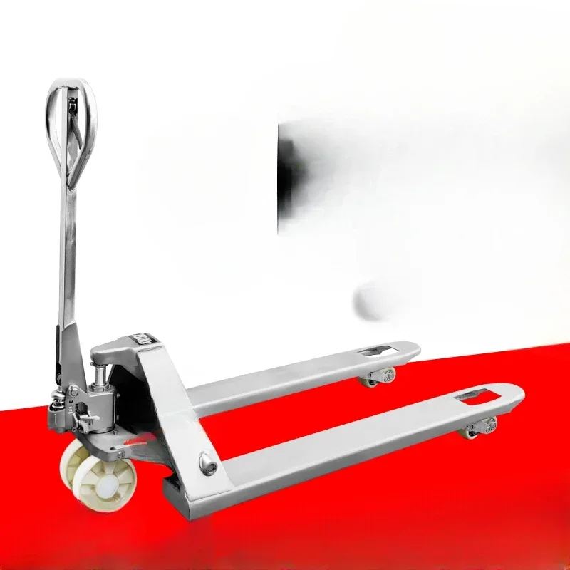 Stainless Steel Forklift Manual Hydraulic Small 2 Tons 3 Tons Ground Cattle Hand Push-pull Hydraulic Shovel Trailer