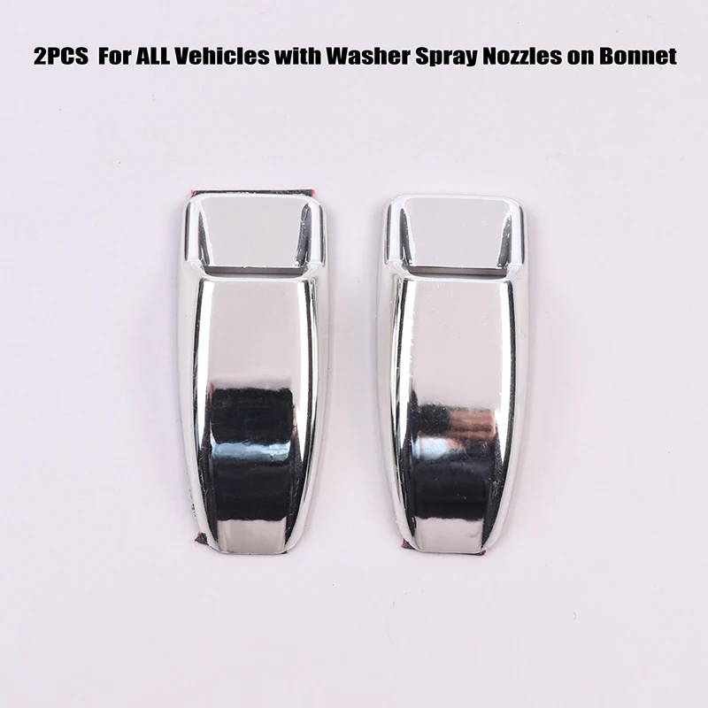 2Pcs Front Metal Screen Windscreen Wiper Washer Covers Spray Nozzle Bonnet For ALL Vehicles with Washer Spray Nozzles on Bonnet