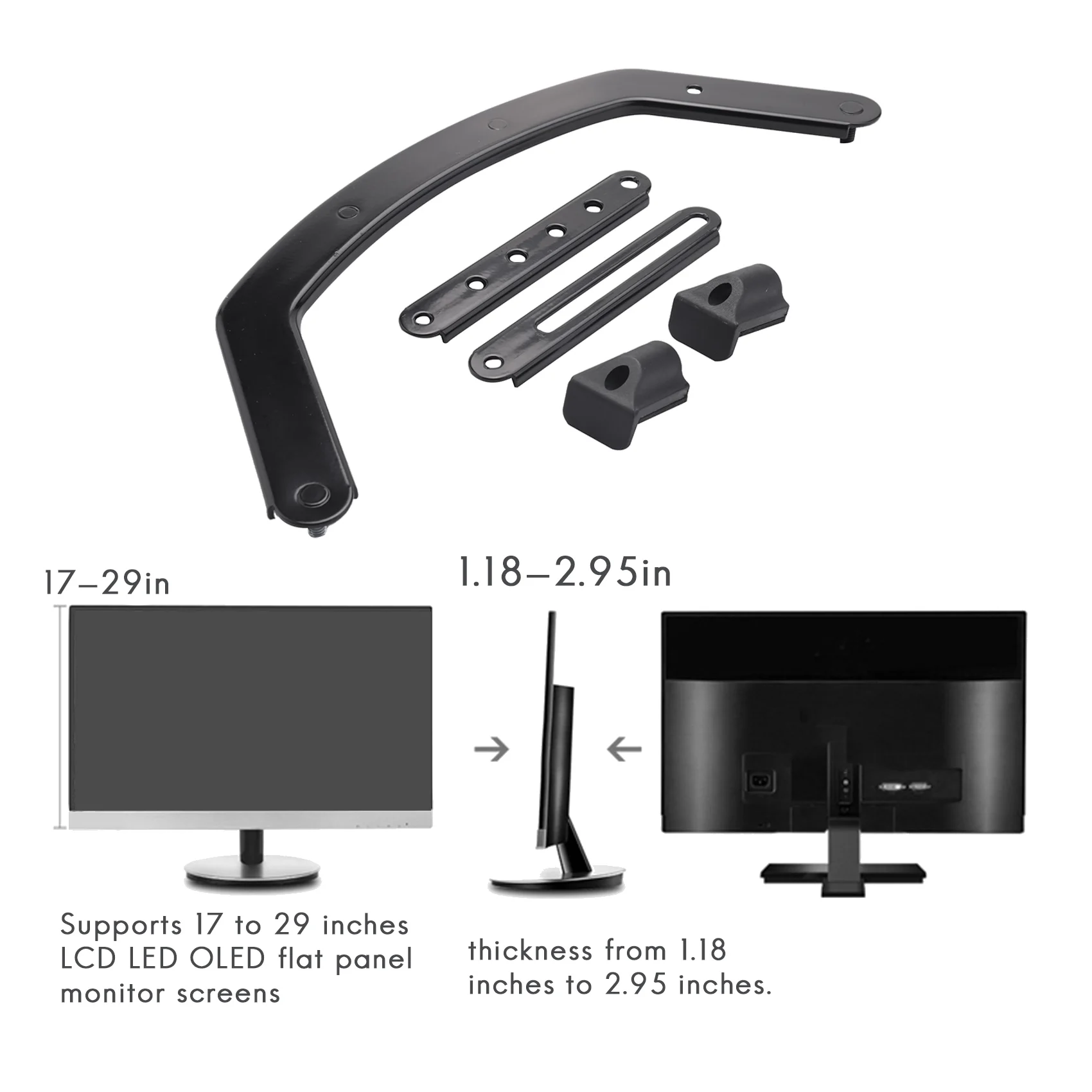 Universal VESA Mount Adapter Kit, Non-VESA Adapter for 17 to 29 Inch Monitor Screens to 75X75 and 100X100 VESA Mount