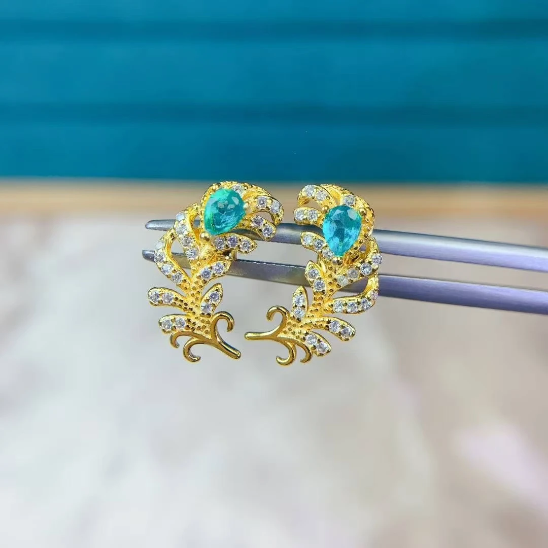 

Серьги-гвоздики из серебра 925 пробы с цветком 3 мм * 4 мм, серьги с натуральным зеленым топазом, неаллергенные позолоченные ювелирные изделия с зеленым топазом