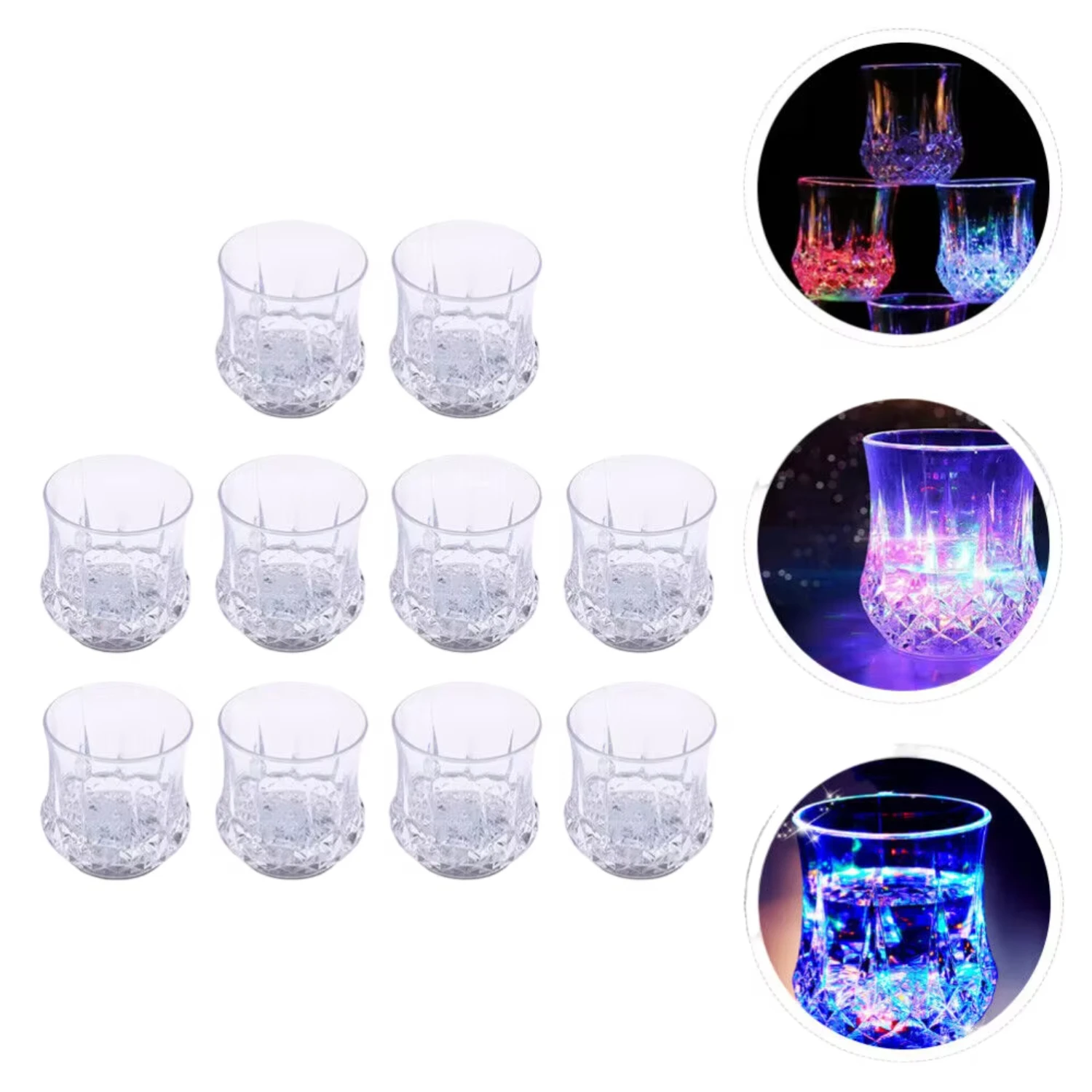 1pcs Most Selling LED 7oz Crystal Glass Pineapple Cups Illuminated Glowing Cup Light Bar DJ Rave Party Favors