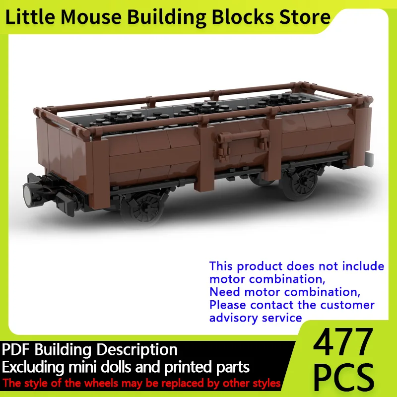 

City Car Model MOC Building Bricks Railway Short Open Coal Car Modular Technology Gifts Holiday Assemble Children Toys Suit
