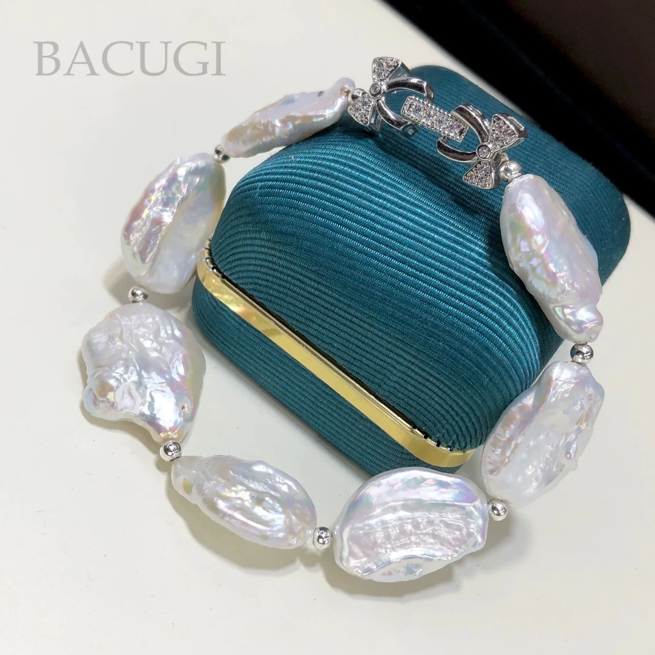 

Natural Baroque Pearl Bracelet White Freshwater Jewelry