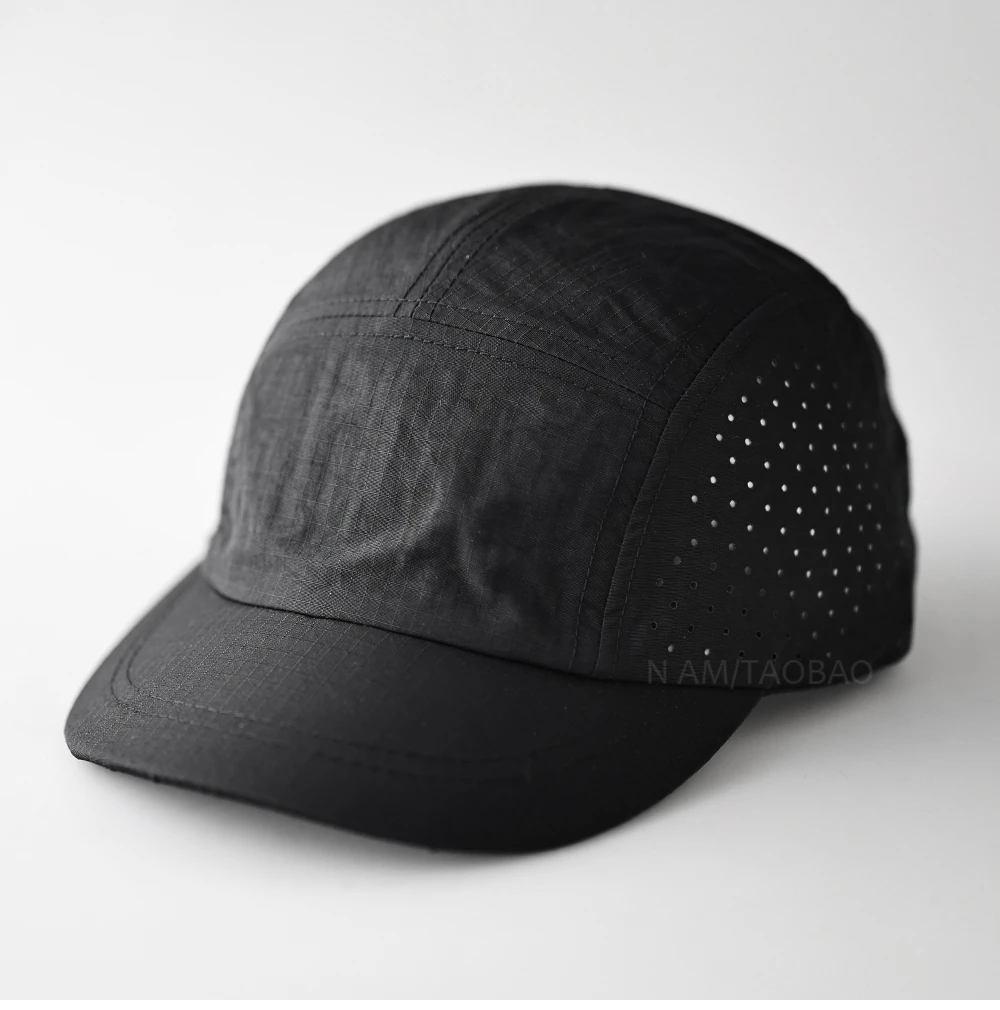 Custom Logo 5-Panel Light Board Quick-drying Solid Color Hole Short-brim Baseball Cap Men Women Couples Simple Thin Baseball Cap