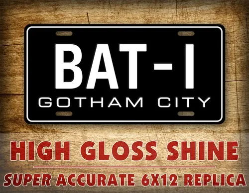 BAT-1 '66 Batmobile License Plate Replica Movie Prop Gotham City Auto Tag