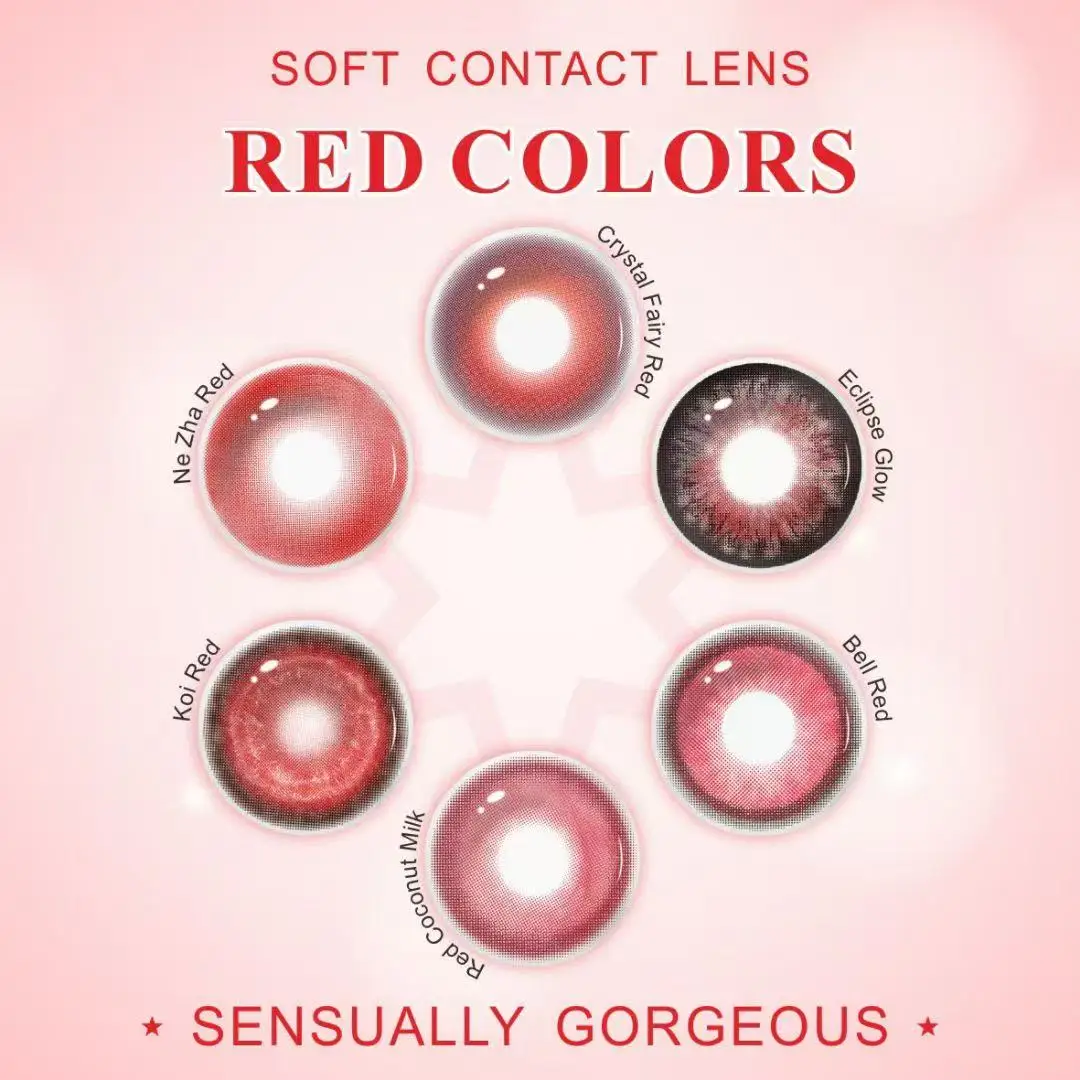 DUOXIU 1Pair Cosplay Lenti A Contatto Colorate per Occhi Lenti Colorate Annuali Lenti Rosse Lenti Per Gli Occhi Halloween Contatto Y2K Make Up