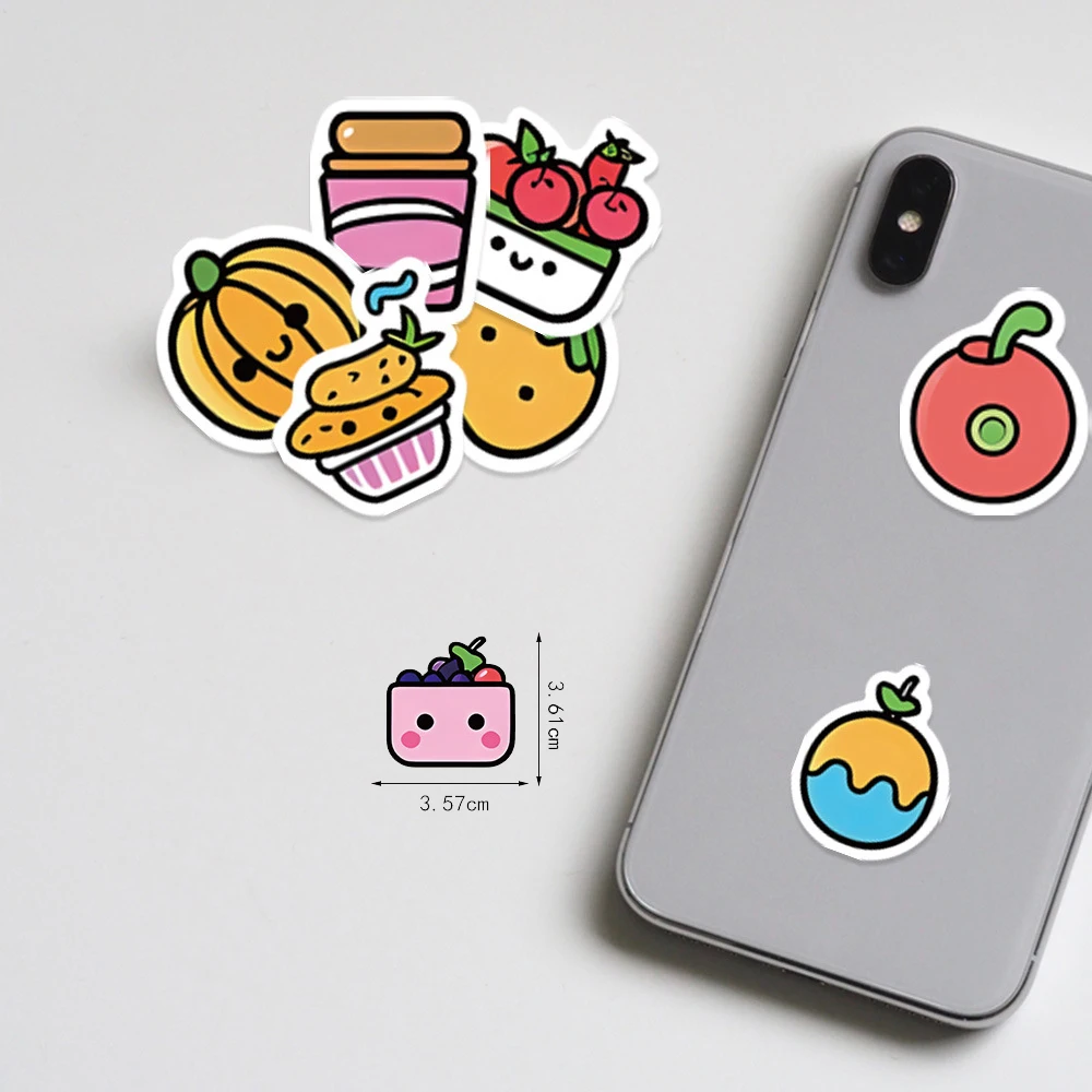 100Pcs Kawaii Mini Candy Ice Cream Food Cartoon Stickers DIY Bike Skateboard Fridge Guitar Laptop Luggage Funny Kid Sticker Gift