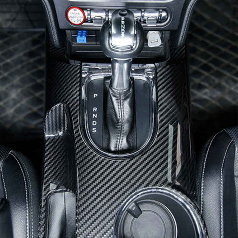 Carbon compatible for Ford Mustang central control water cup gear shift panel dry carbon true carbon fiber automotive