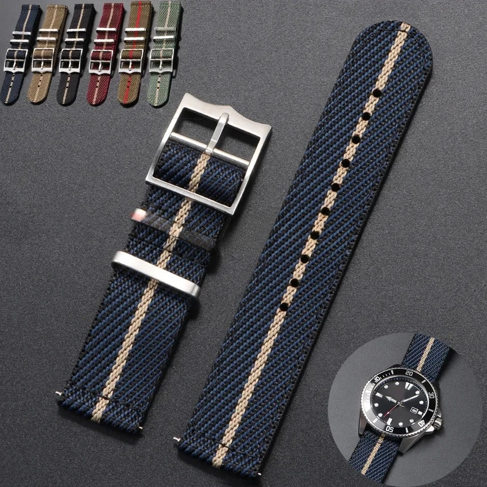 20 22mm Nylon Strap Tudor for Omega Watch Band Woven Canvas Fabric Band for Seiko Men Military Sport Quick Release Bracelet 2026