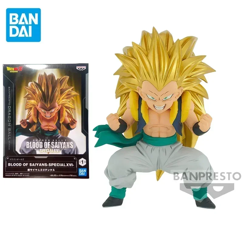 In Stock Bandai Original BANPRESTO Dragon Ball Z Super Saiyan 3 Gotenks BLOOD OF SAIYANS-SPECIAL XVI Anime Figure PVC Toys Gifts